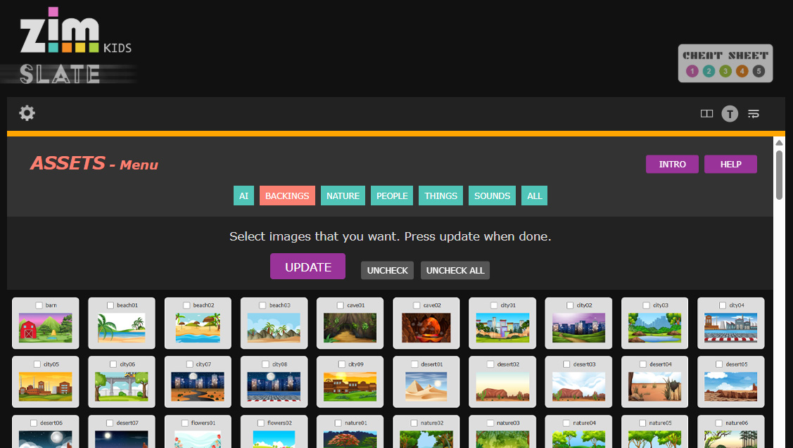ZIM JavaScript Canvas Framework - sample e-learning resources