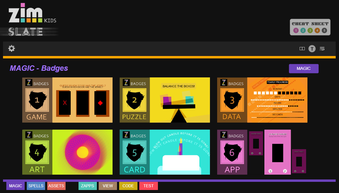 ZIM JavaScript Canvas Framework - sample e-learning resources